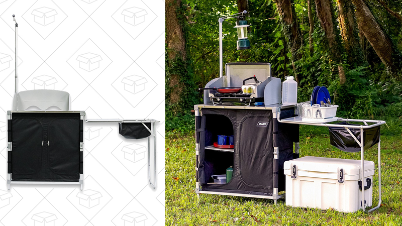 Camco 51097 Deluxe Camping Kitchen/Grill Table, $99 with $25 off coupon.